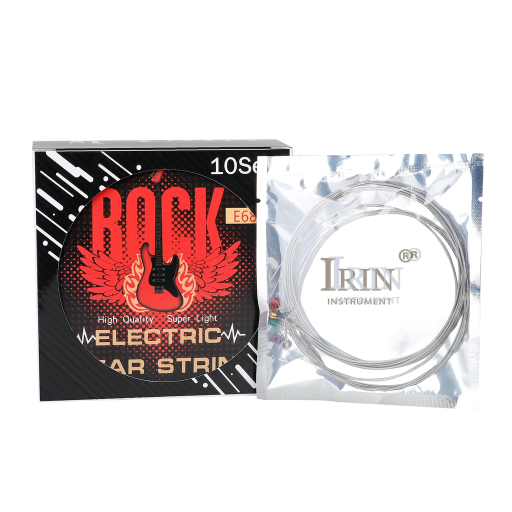 Cuerdas de guitarra eléctrica IRIN E680, 1-6 cuerdas de alambre de acero inoxidable, accesorios para instrumentos musicales de guitarra eléctrica plateada