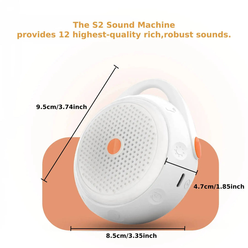 Máquina portátil de ruido blanco con Bluetooth, 12 sonidos relajantes relajantes y temporizador de silicona para dormir, luz nocturna para bebés y adultos