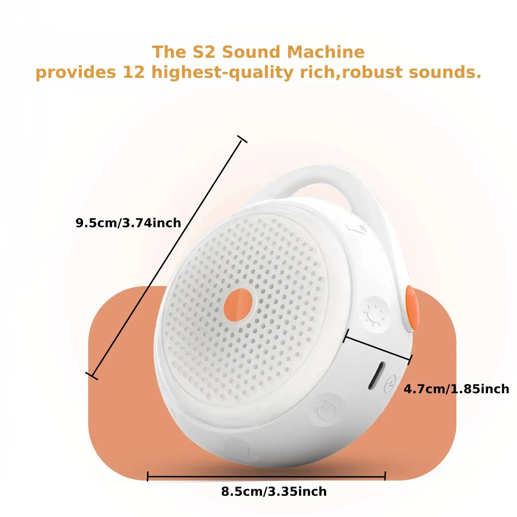 Máquina portátil de ruido blanco con Bluetooth, 12 sonidos relajantes relajantes y temporizador de silicona para dormir, luz nocturna para bebés y adultos