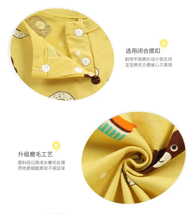 Monos de dibujos animados para bebé, mono de algodón transpirable de verano de manga corta para recién nacidos, niños y niñas, ropa para gatear