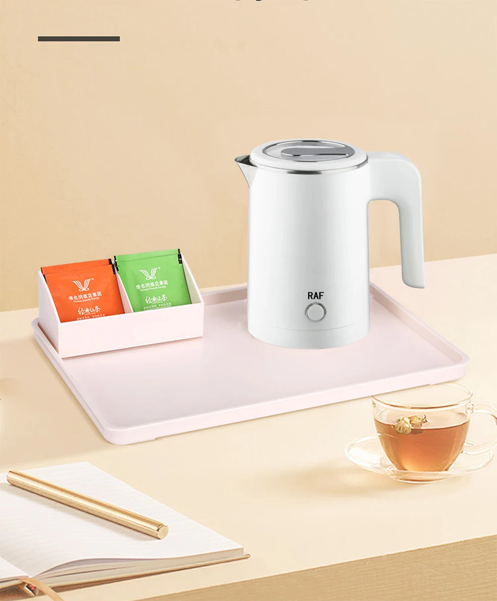Hervidor eléctrico de viaje para té y café, caldera de agua portátil de acero inoxidable de 0,8l para Hotel, viaje familiar, cocina, tetera inteligente