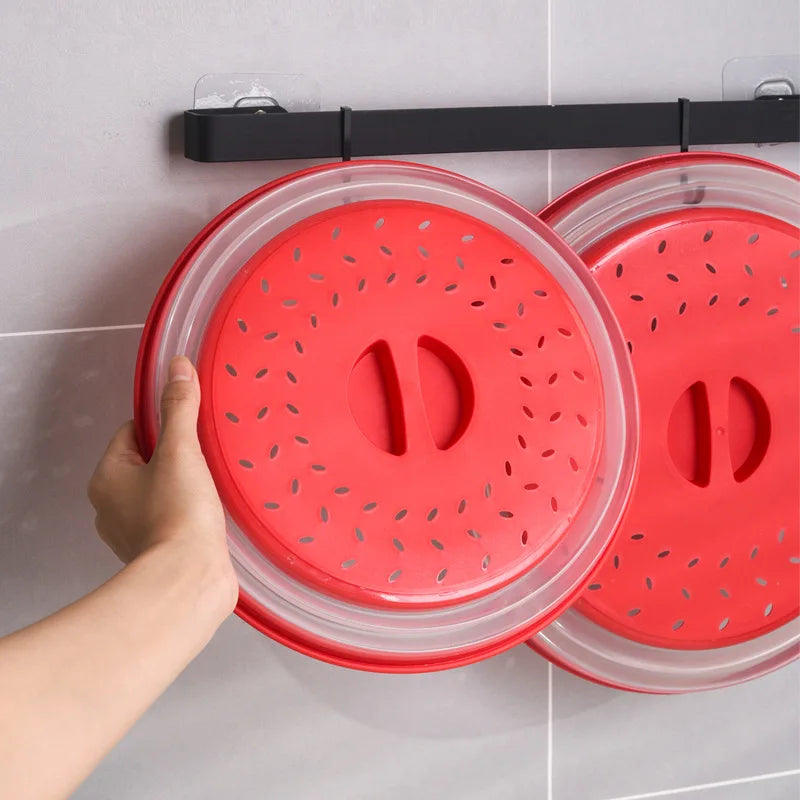 Protector Antisalpicaduras Plegable para Microondas, Apto para Lavavajillas, con Asa de Fácil Agarre, Filtro Ventilado para Alimentos, Herramienta de Cocina para Preparación de Comidas