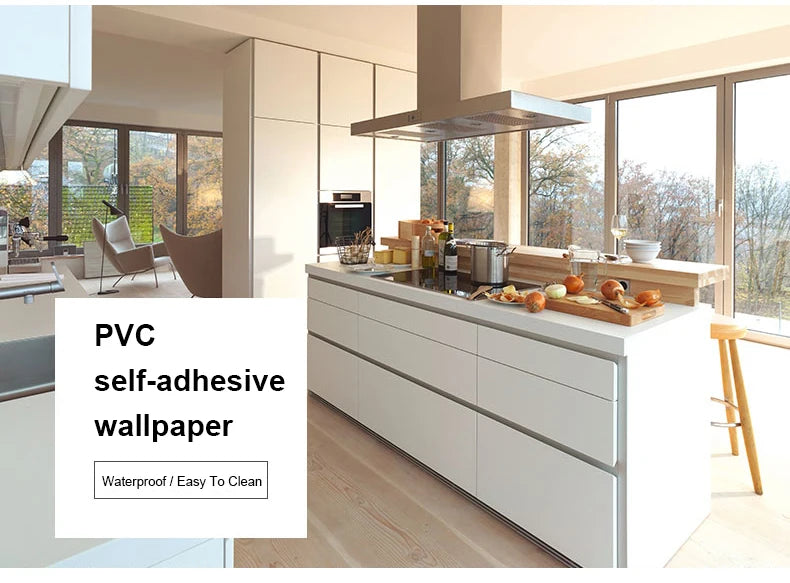 Papel Tapiz Autoadhesivo de PVC Blanco para Decoración de Muebles Antiguos, Adhesivo para Gabinetes de Cocina, Resistente a la Humedad y al Agua