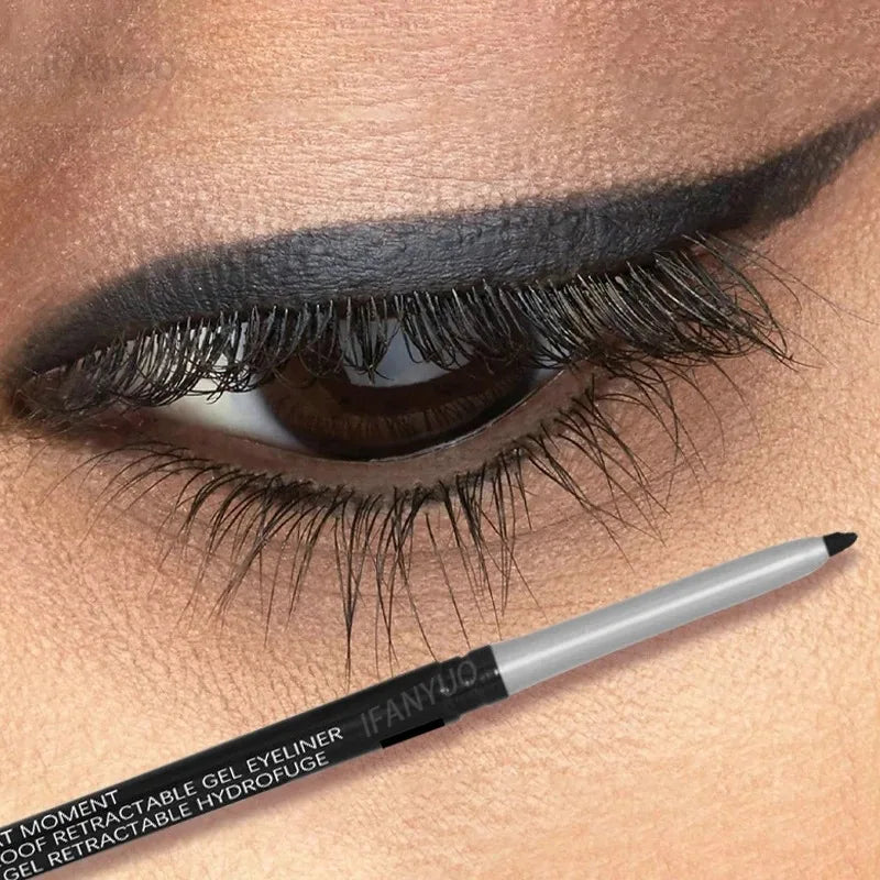 Lápiz Delineador de ojos negro resistente al agua, a prueba de manchas, de larga duración, crema marrón oscuro, delineador de ojos en Gel, maquillaje de ojos para principiantes, 1-3 unidades