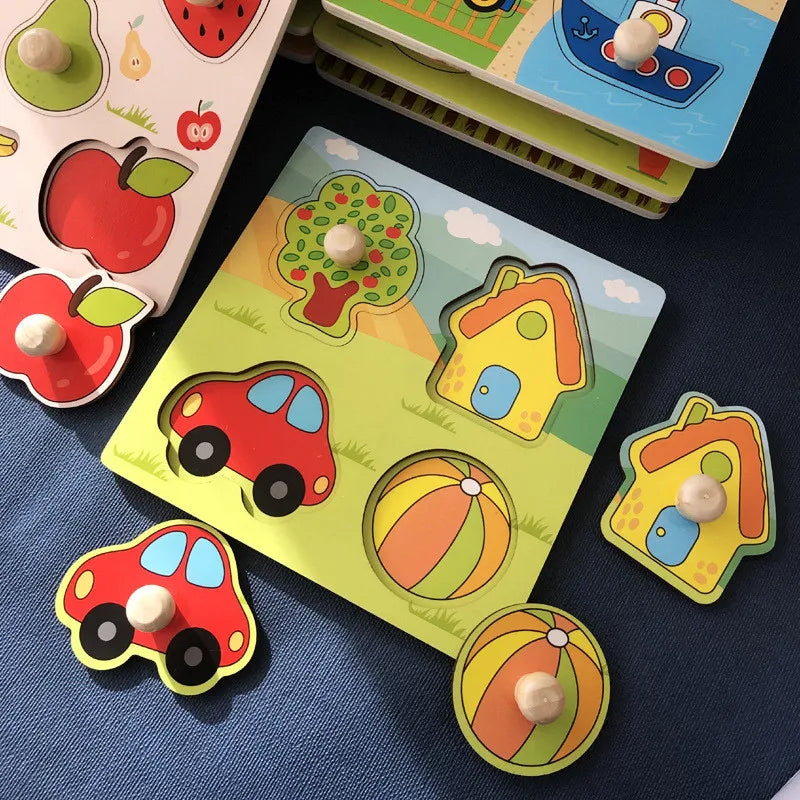 Rompecabezas Montessori para bebés juguetes de madera para niños de 1 2 y 3 años juegos educativos de aprendizaje para niños regalos de cumpleaños para niños