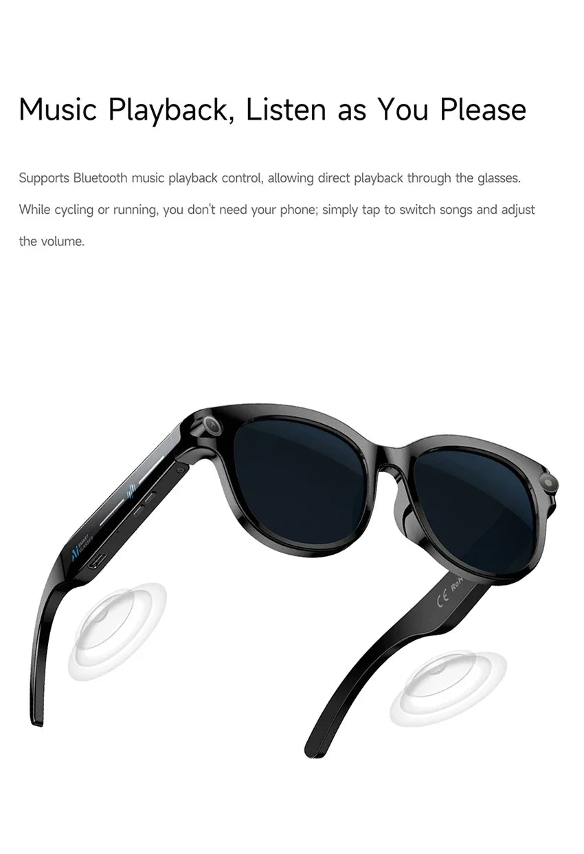 Gafas Inteligentes Xiaomi con IA, Cámara de Video de 800W, Traducción Multifuncional por IA, Minutas de Reuniones, Control de Música, Transmisión Wifi