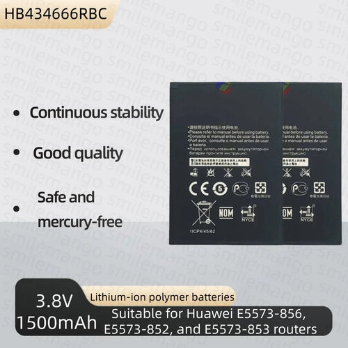 Batería HB434666RBC de alta capacidad de 1500mAh para enrutador Huawei E5573 E5573S E5573s-32 E5573S-320 E5573s-606 -806