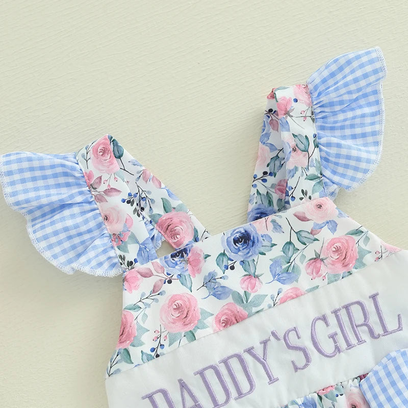 Ropa de verano a la moda para niña de 0 a 18 meses, pelele sin mangas con espalda descubierta y estampado de flores bordado, mono