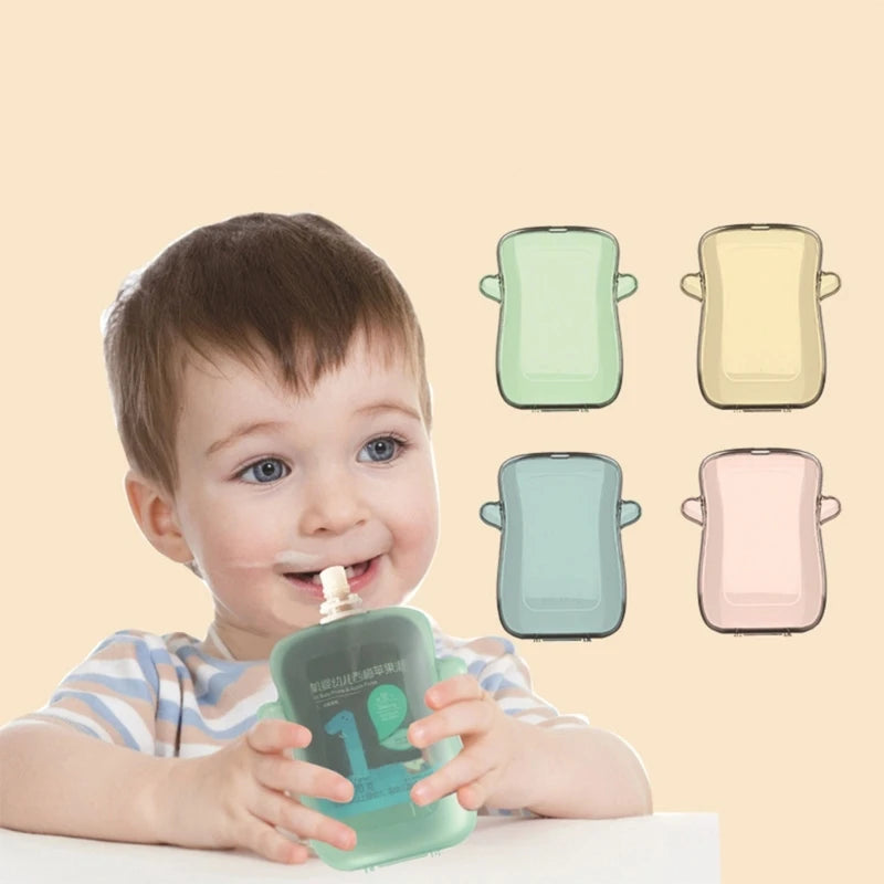 Soporte para bolsa de comida sin desorden, exprimidor de alimentos apto para niños, bolsa de succión para bebés y niños pequeños, mantiene tus niños limpios y felices