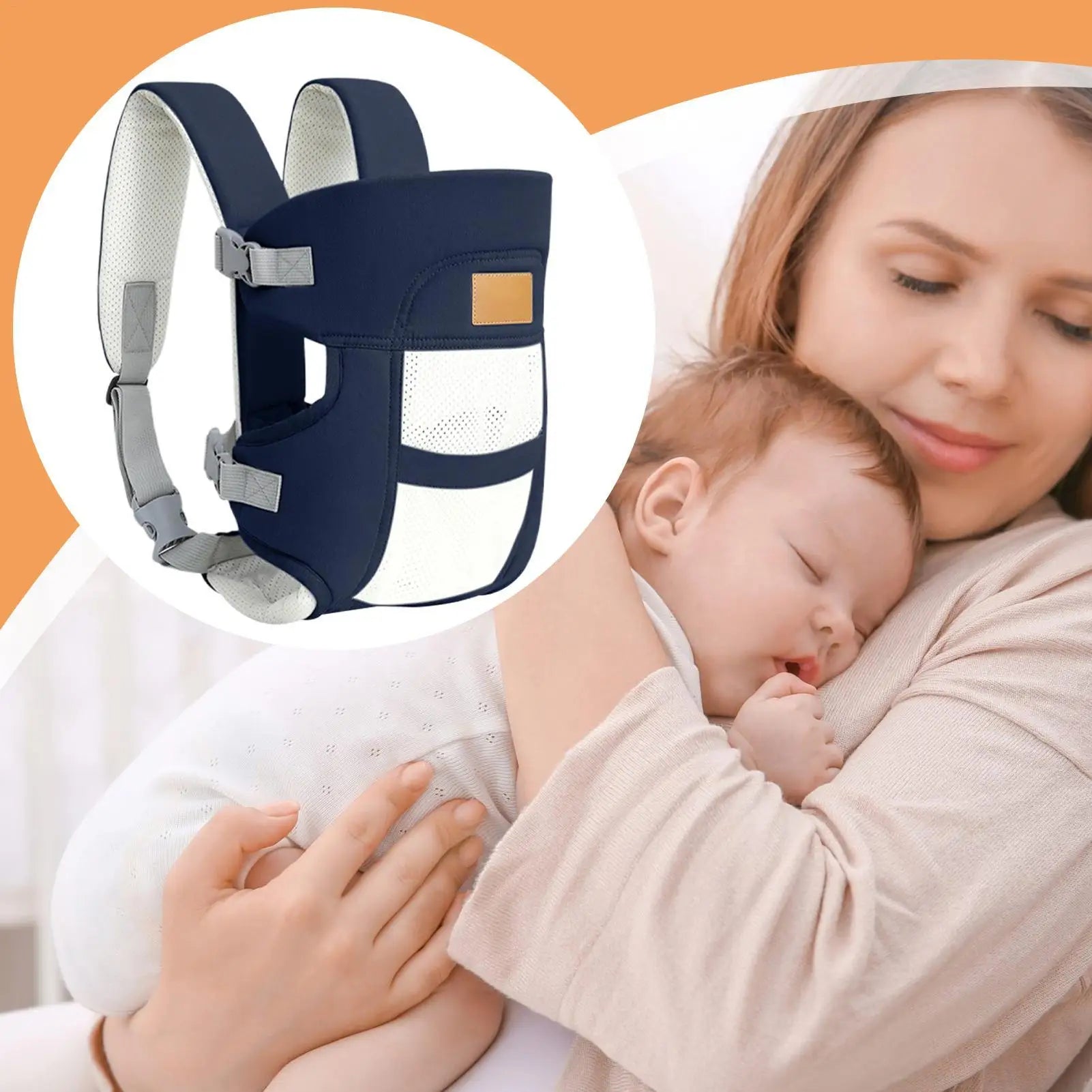 Soporte para bebé, portabebés ligero, ergonómico, transpirable, bolsa con eslinga Horizontal, soporte para la cabeza ajustable para paseos en la naturaleza