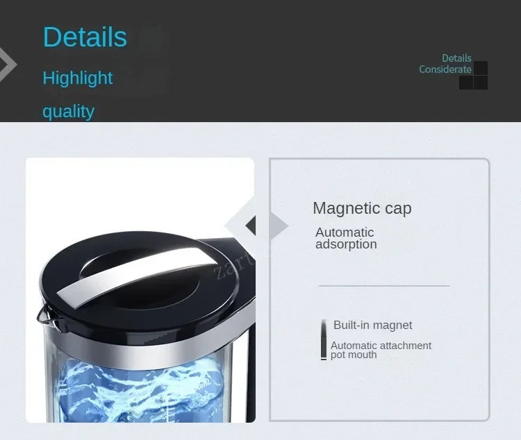 Hervidor de agua eléctrico rico en hidrógeno, máquina ionizadora de agua, filtro de agua, para bebidas, 100-240V 2L