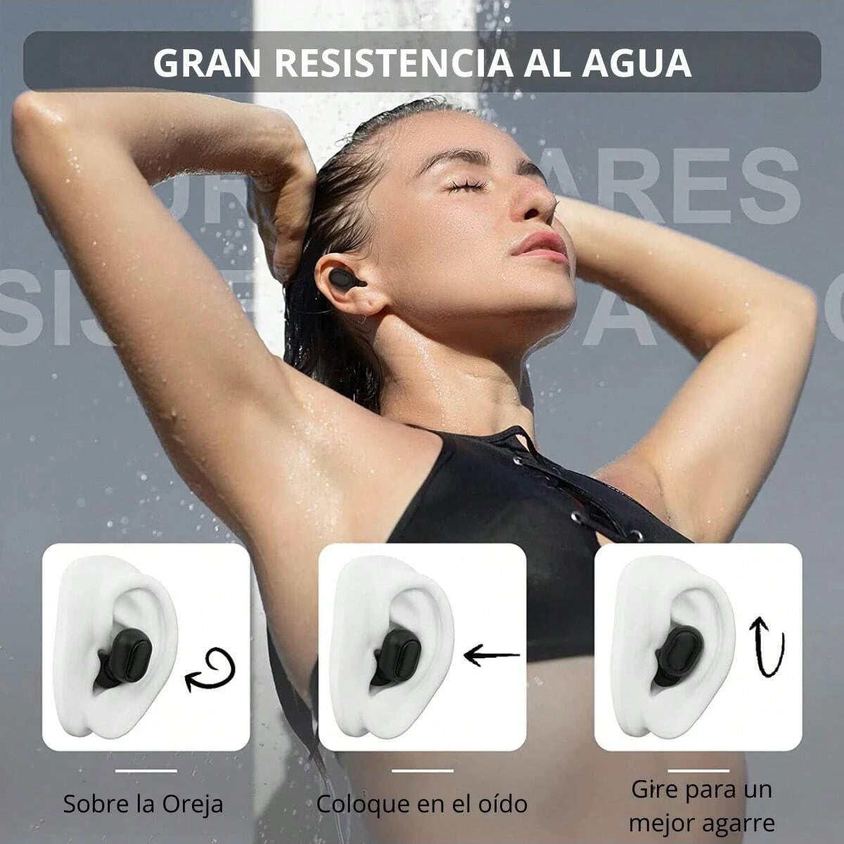 E7S Auriculares inalámbricos Bluetooth con diseño tecnológico, pantalla de alimentación con micrófono con cancelación de ruido, auriculares para coche, trabajar, deportes, entrenamiento, correr