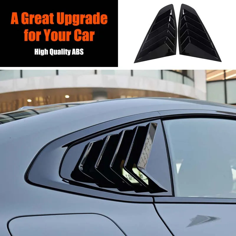 WoeFor 2020-2024 BMW Serie 4/i4 G22 persianas triangulares traseras ABS negro piano, accesorios de modificación exterior para coche, juego de 2 piezas