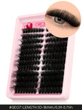 GROINNEYA grupos de pestañas pestañas de gato extensiones de pestañas individuales tenues volumen grupos esponjosos pestañas DIY maquillaje de pestañas