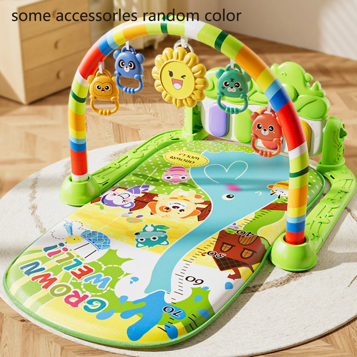 Gimnasio Musical para Bebés, Juguete de Actividades, Piano para Recién Nacidos, Manta para Gatear, Alfombra de Juego con Pedales, Regalos de Educación Temprana de 0 a 36 Meses
