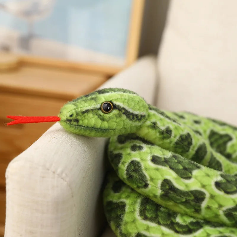 1 unidad de serpientes gigantes de 200cm, juguete de peluche de simulación de pitón dorado largo, serpiente de peluche, regalo para niños, decoración del hogar
