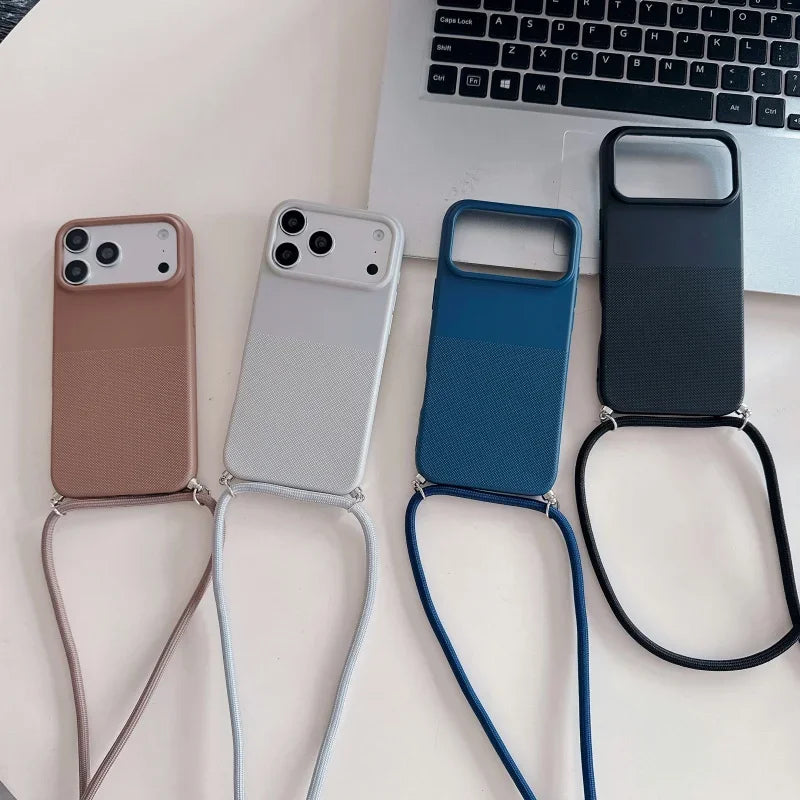 Funda de silicona con cordón y diseño de lunares para iPhone 17, 16, 15, 14, 13, 12, 11 Pro MAX, funda suave para iPhone 16, 17 Pro Max