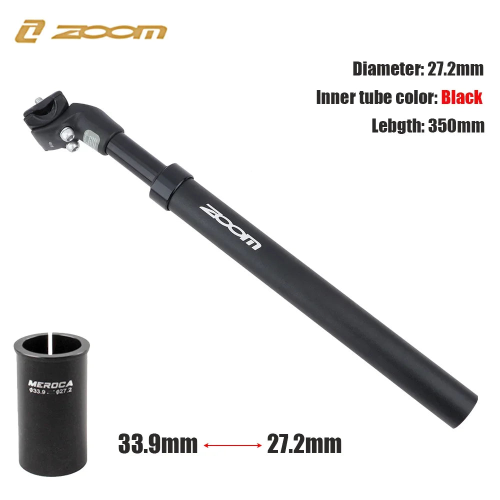 ZOOM-tija de sillín de suspensión para bicicleta de montaña, amortiguador, Alu, 27,2, 28,6, 30,1, 30,4, 30,9, 31,6, 33,9mm