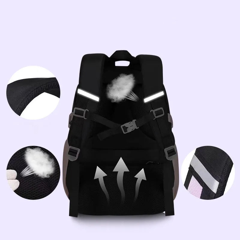 Mochila escolar con estampado de amor, estuche para lápices, bolsa de almuerzo, juego de tres piezas, tela de nailon impermeable, mochila de moda para niños, niñas y adolescentes.