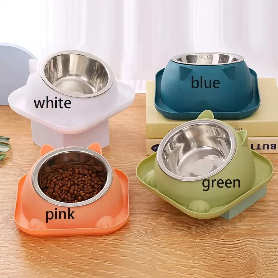 Cuenco para gatos antivuelco con forma divertida con agua añadida para evitar hormigas, cuencos para perros, inclinados y antideslizantes