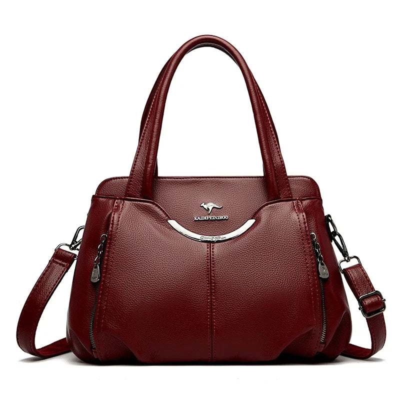 Bolsos de mano de lujo de marca genuina para mujer, bolsos de diseñador, bolsos de hombro de cuero suave, bolsos cruzados para mujer, bolso informal tipo tote.