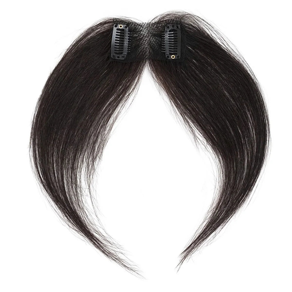 Extensiones de cabello humano con clip para mujer, mini clip recto, flequillo de cabello humano natural Remy, ligero, negro natural