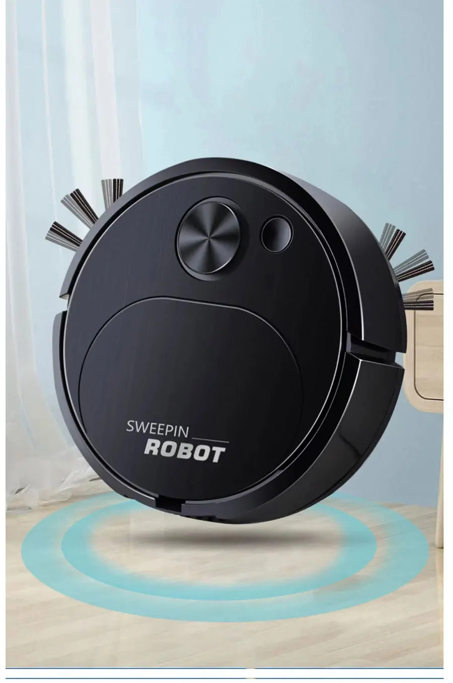 Nuevo Robot aspirador de barrido USB, fregado 3 en 1, inalámbrico inteligente, 1500Pa, limpieza de arrastre, barrido de suelo para el hogar y la Oficina