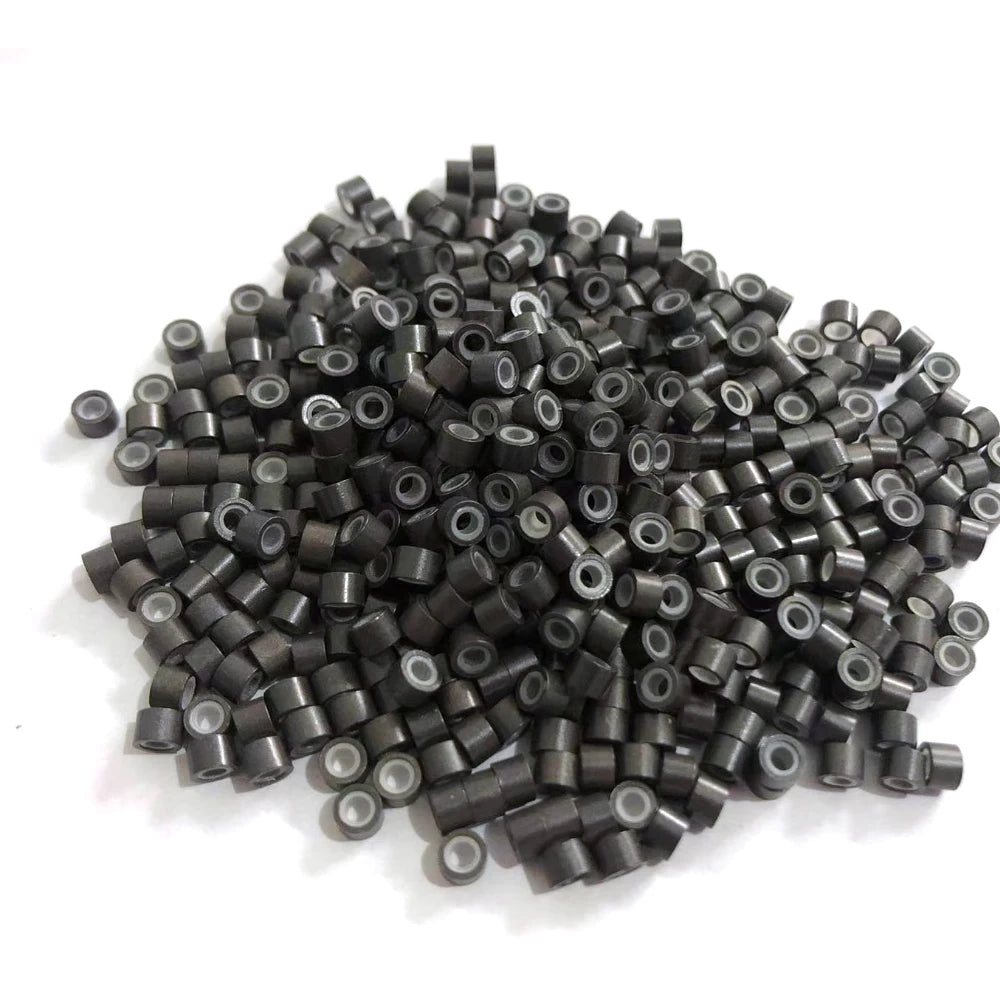 1000 Uds. Micro anillos de 4mm para extensiones de cabello microeslabones para cabello forrado de silicona extensión de cabello accesorios de herramientas de cuentas