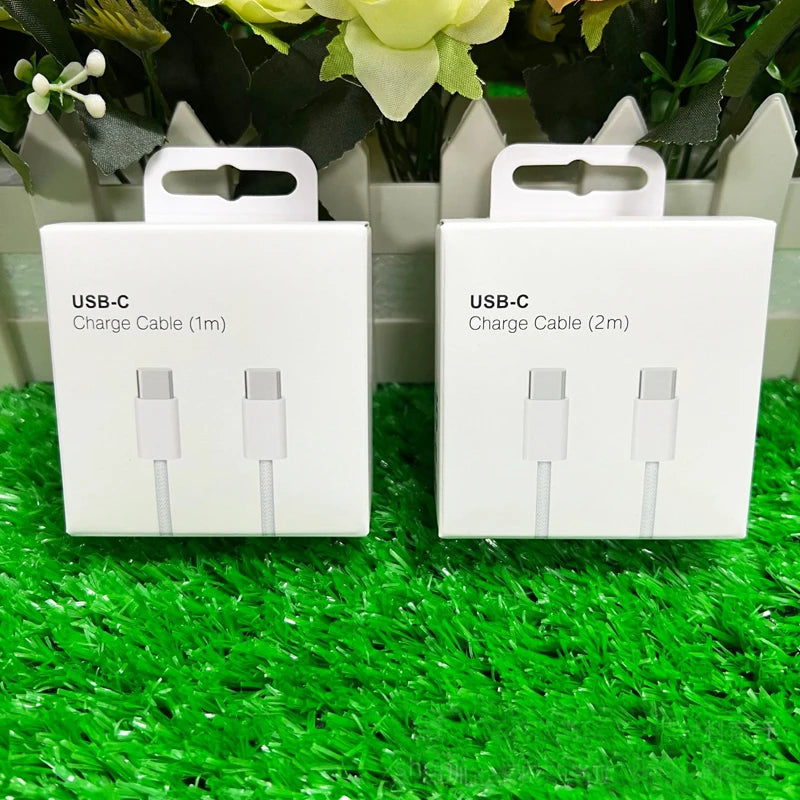 Cable de Carga Rápida USB-C a C de 60W PD para Apple iPhone 16 17E 17 Pro Max 15 Plus, Cable de Carga Rápida Tipo C con Trenzado de Nailon de 2m