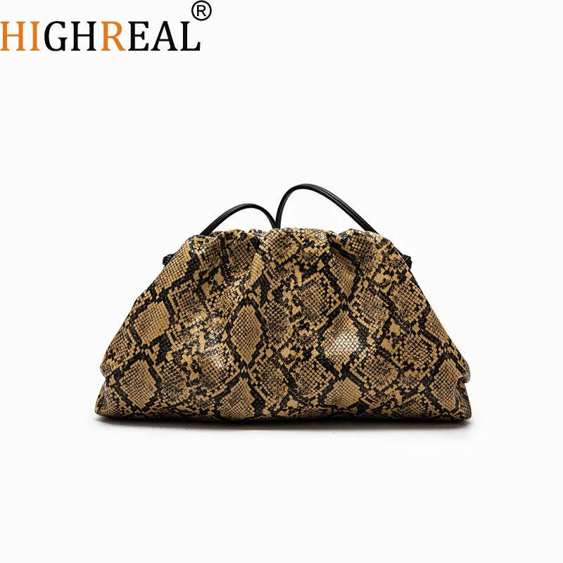 Bolsos de Mano con Diseño de Serpiente para Mujer, Bolso Tipo Dumpling, Clutch, Bandolera, Bolso de Hombro, Bolso de Diseñador de Lujo