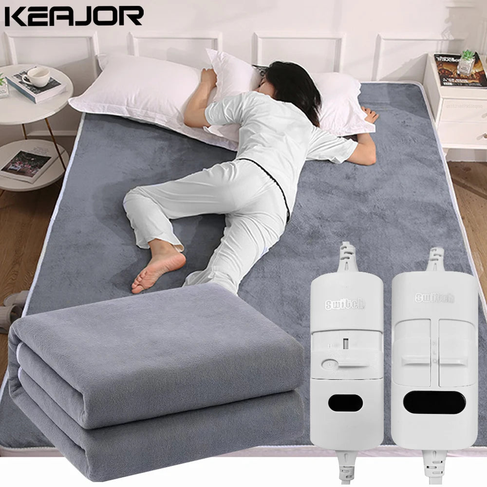 Manta eléctrica de 220V, termostato automático más grueso, manta calefactora eléctrica, calentador corporal, colchón térmico para habitación, manta calefactable