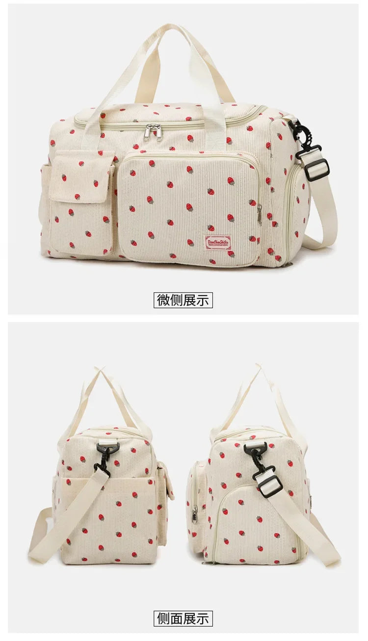 Bolsa de viaje de pana, bolsa de viaje de gran capacidad con compartimento para zapatos, bolsas deportivas para Fitness para mujer, bolsas de lona
