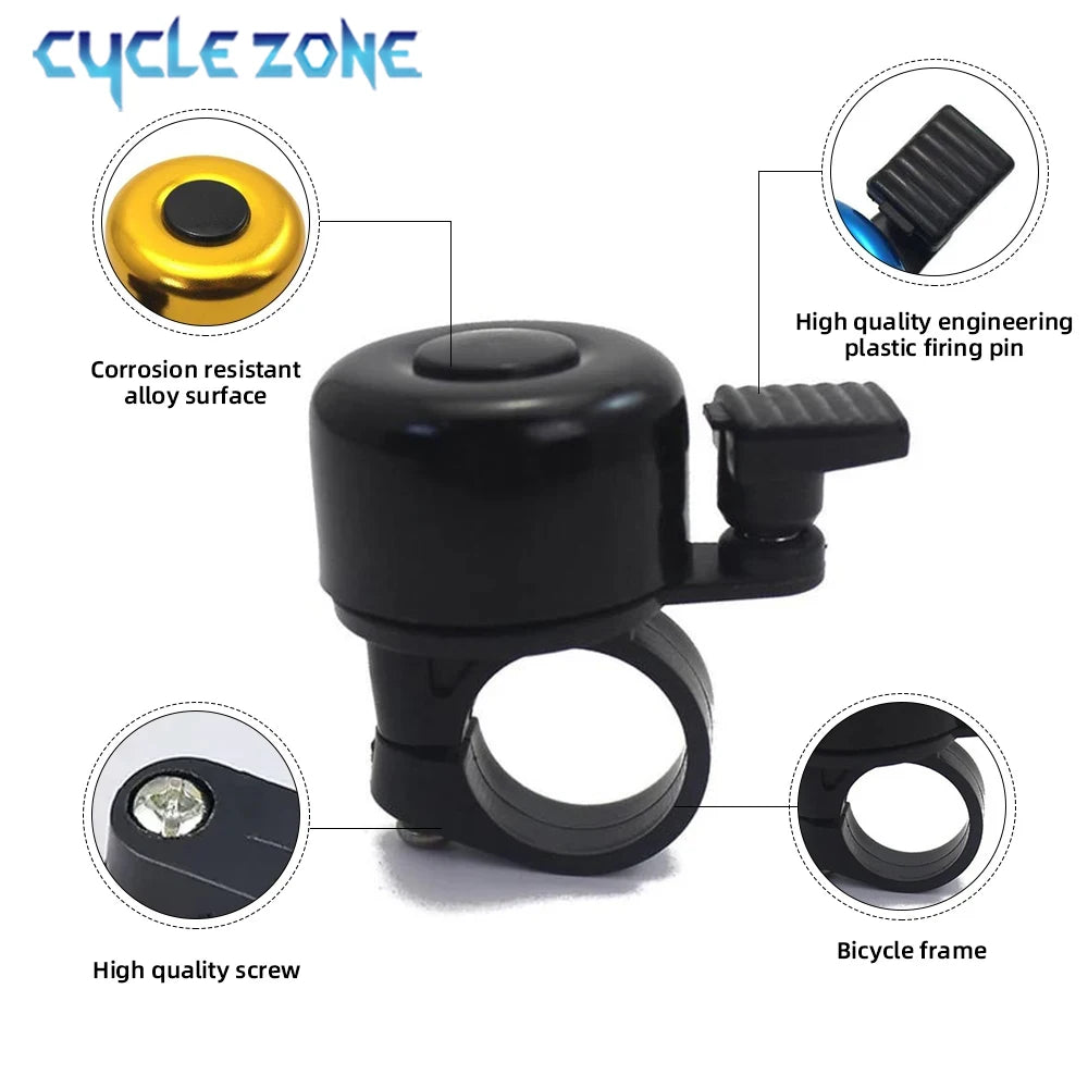 Timbre para bicicleta de montaña, aleación de aluminio, timbre para manillar de bicicleta, advertencia de seguridad para ciclismo de montaña y carretera, accesorios para ciclismo