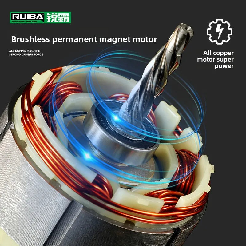 RUIBA-llave eléctrica inalámbrica sin escobillas, 3/8 pulgadas, 100NM, para batería Makita de 21V, destornillador, herramientas eléctricas, RB-JL100L