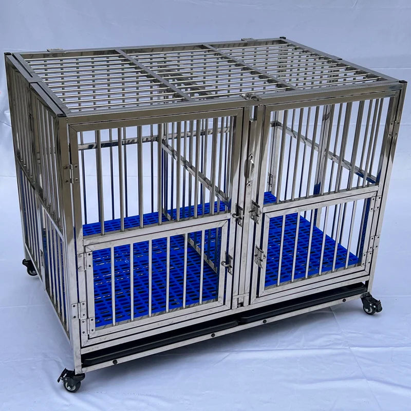 Jaula Plegable de Alambre Metálico Reforzado de Acero Inoxidable para Perros Grandes, Casetas Plegables para Mascotas, Jaulas para Perros Adultos en Oferta