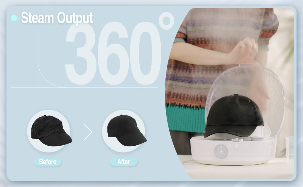 Máquinas automáticas para el cuidado de sombreros, esterilización a vapor, planchado y secado de sombreros de béisbol, sombreros de pescador, etc. (también para la pasteurización a vapor de pelucas)
