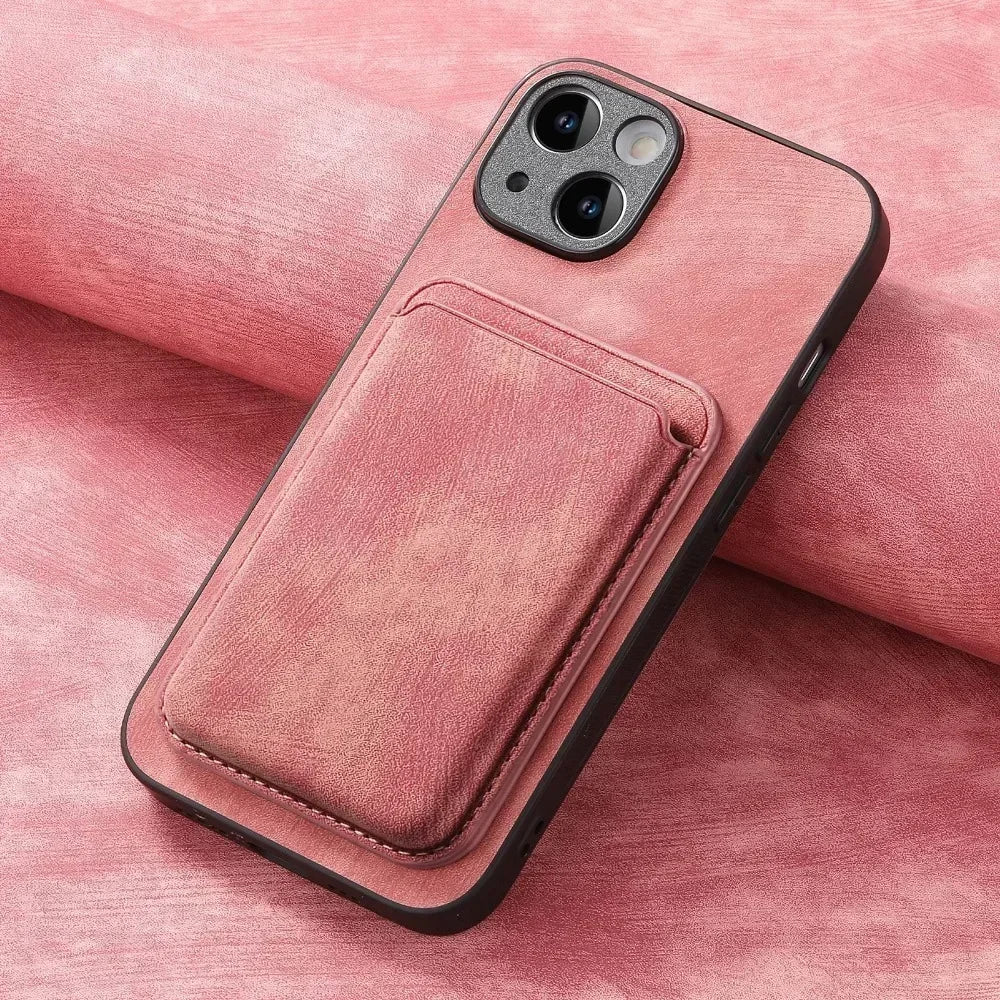Funda de Cuero Vintage con Tarjetero Magnético Desmontable para iPhone 11 12 13 14 15 16 17 Pro Max Plus, Funda Protectora