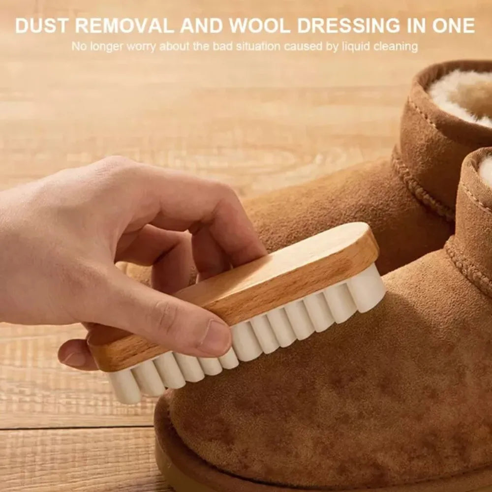 4 unids/set herramienta de limpieza eliminación de manchas Kit de cepillo de gamuza con borrador uso doméstico cepillos de nobuk Kit botas paño de limpieza para zapatos