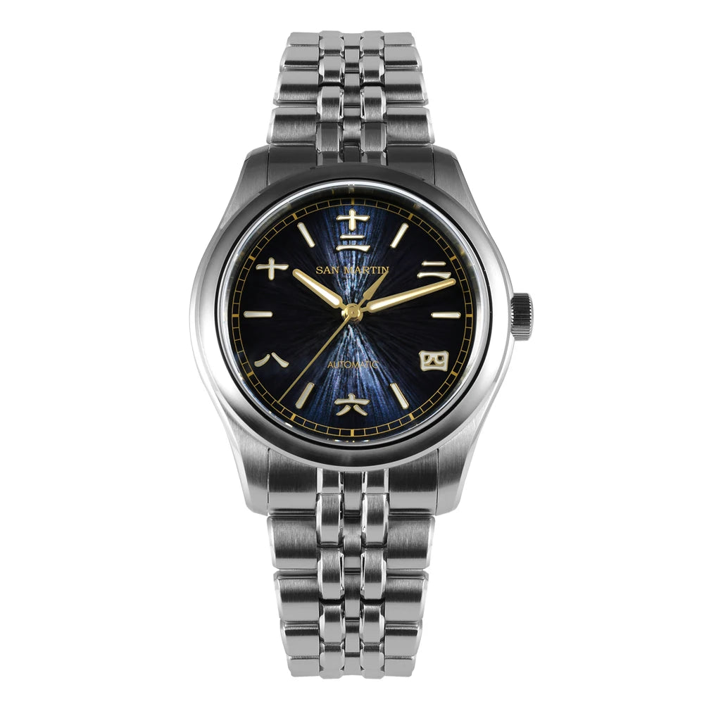 San Martin nuevo reloj Gada de 39mm estilo chino diseño Original Sunburst JianZhan Miyota 90S5 vestido de hombre mecánico automático SN0144