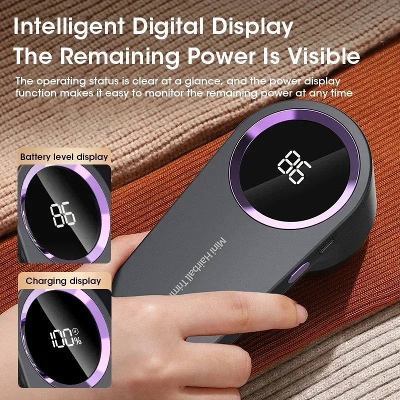 Eliminador de pelusas portátil, eliminador de pellets de pelusa eléctrico para ropa, pantalla LED, recargable para ropa, afeitadora de tela, eliminador de pelusas