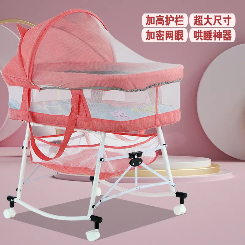 Cuna para bebé, cuna plegable multifuncional para niños recién nacidos, cuna portátil móvil para exteriores