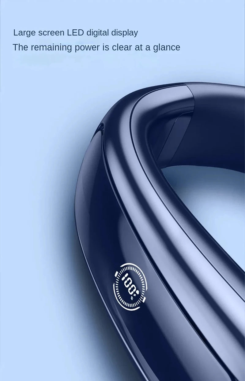 Nuevo ventilador de cuello portátil de 15000mAh pantalla Digital inteligente USB recargable al aire libre ventilador de cuello de enfriamiento silencioso sin aspas para verano