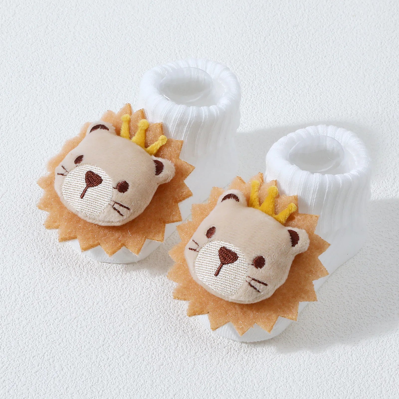 Calcetines bonitos de dibujos animados de oso, León, Panda, calcetines de bebé para niños y niñas, calcetines de tubo sólidos de algodón suave para recién nacidos, calcetines para niños