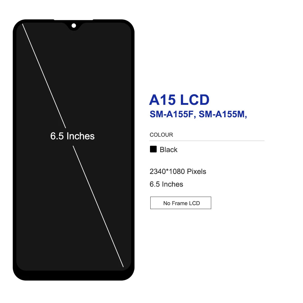 Pantalla A15 para Samsung A15 A155F A155M pantalla LCD MONTAJE DE digitalizador con pantalla táctil para Samsung A15 A156B A156E pantalla de visualización