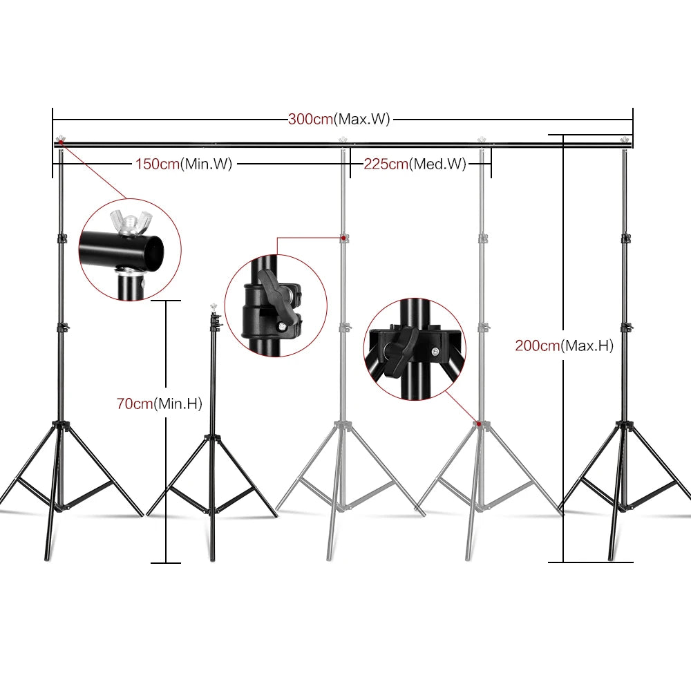 Soporte para Fondo Fotográfico SH, Sistema de Marco para Lienzo, con Estuche de Transporte, para Fotografía y Video en Estudio