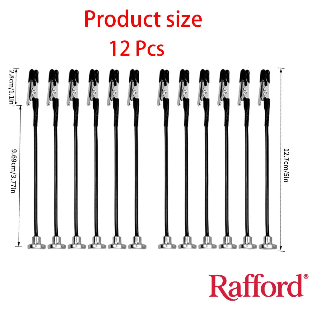 Rafford 12 piezas de palos de clip de cocodrilo de pintura de modelo flexible puntas de goma + base magnética de metal - para aerógrafo, piezas de modelo de hobby
