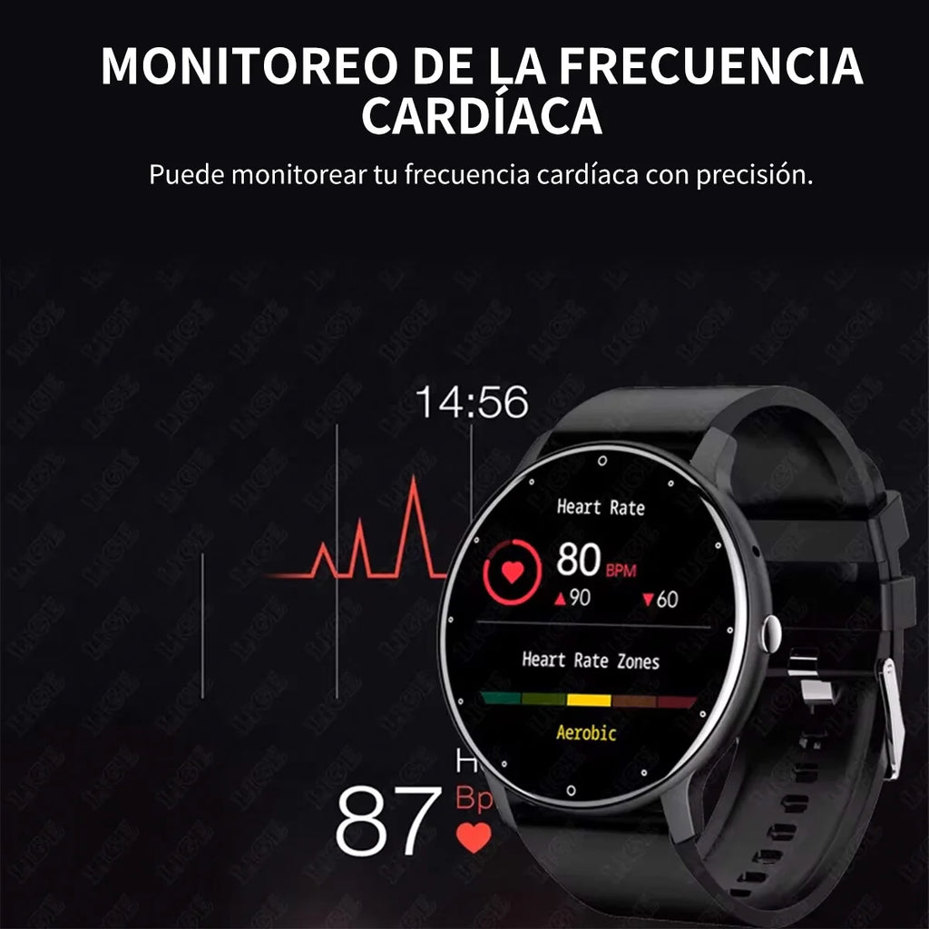 Música dos auriculares reloj inteligente hombres Bluetooth Monitor de salud reloj inteligente deportivo