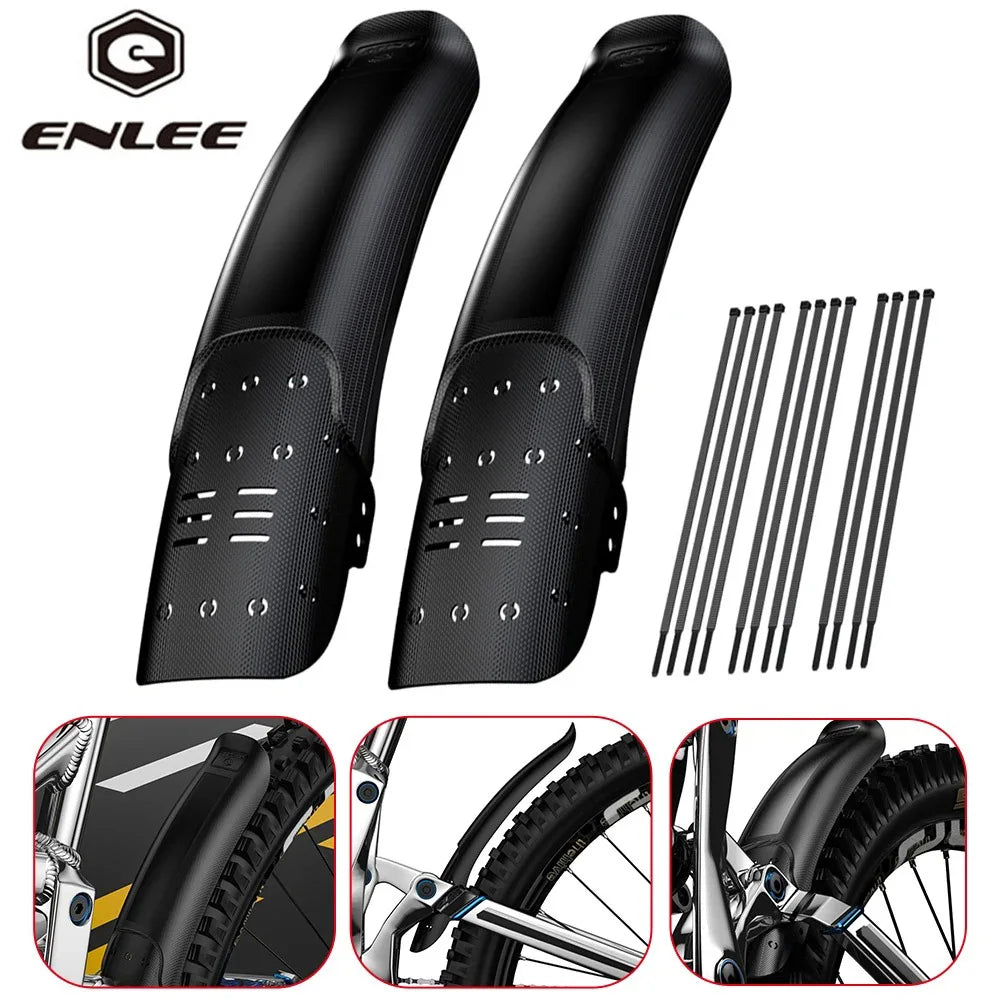 1/2 Uds ENLEE bicicleta guardabarros de carcasa dura bicicleta delantera trasera neumático rueda guardabarros MTB bicicleta guardabarros accesorios de pieza de ciclismo