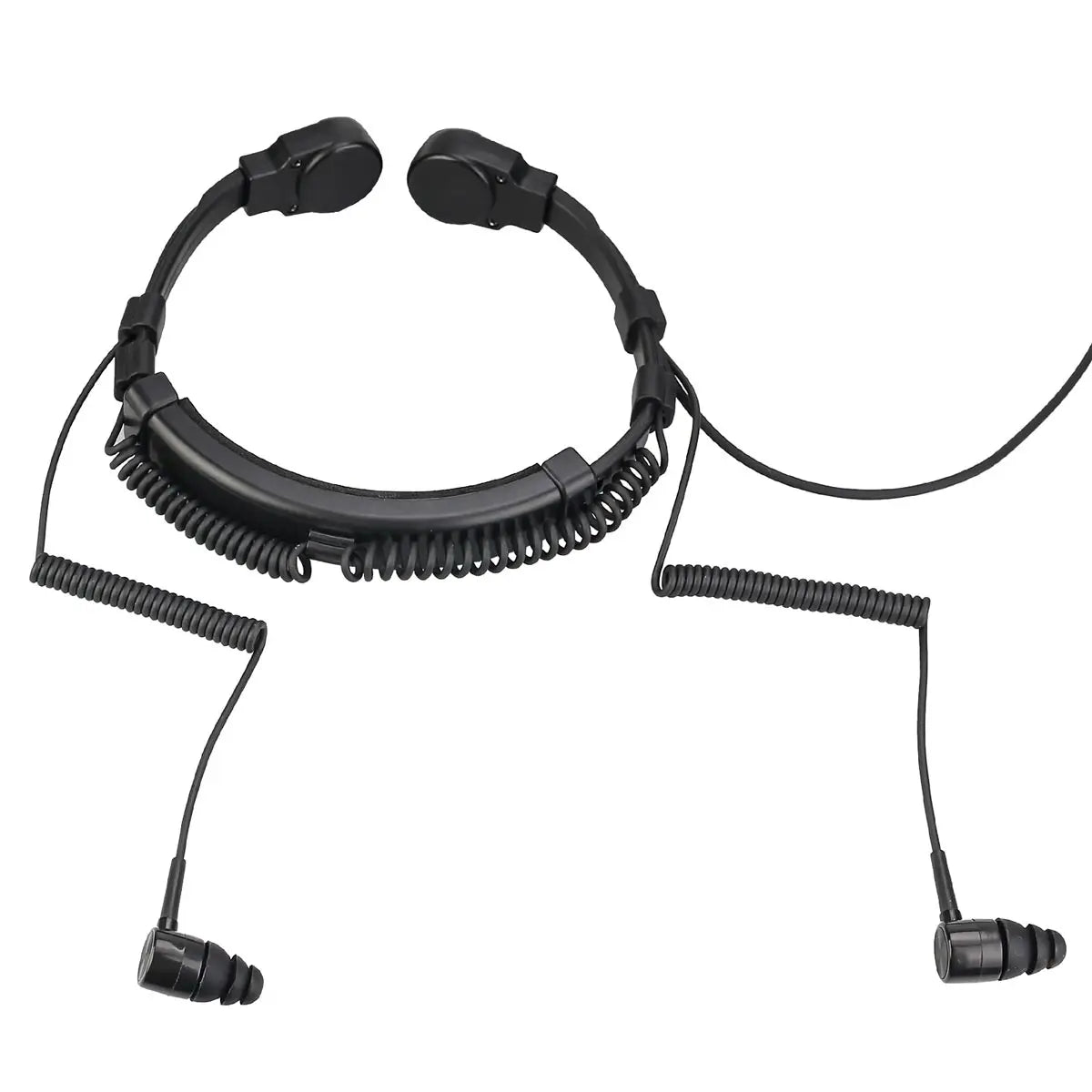 Retevis ETK007 Micrófono de garganta ajustable con PTT de dedo para Baofeng UV-5R Estilo Kenwood Doble aguja Incluye dos auriculares