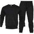 Conjunto de dos piezas para hombre, conjunto de 2 piezas con cuello redondo, chándal, Sudadera con capucha y pantalones con cordón, sudaderas deportivas para hombre, ropa deportiva para correr